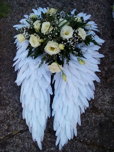 Angel wings, .handmade for a funeral | Funeral floral, Funeral flower arrangements, Funeral ...