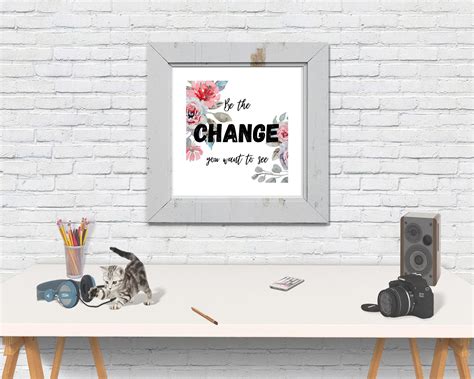 Be Your Own Change Wall Art Motivational Art Inspirational Wall Decor Home Office - Etsy UK