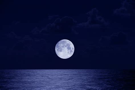 Full Moon Over Ocean, Night by Buena Vista Images