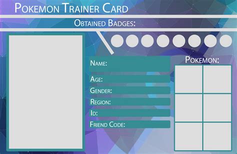 Pokemon Trainer Card Template