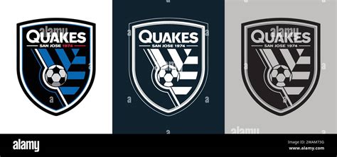 San Jose Earthquakes FC Color Black and White 3 Style Logo USA professional football club Vector ...