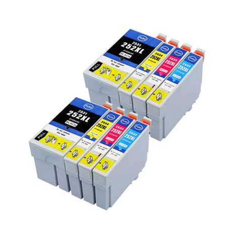 YLC 8PK 4 colors 252XL 252 compatible ink cartridge for Epson WF 3620 WF 3640 WF 7610 WF 7620 wf ...