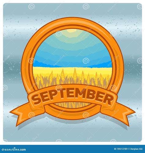 Landscape Logo Month of September Stock Vector - Illustration of card ...