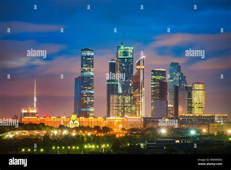 Moscow City at night Stock Photo - Alamy