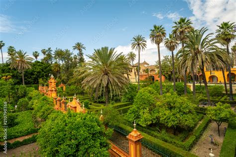 Exposure of Real Alcázar of Seville, Spain, during a spring day. Stock ...