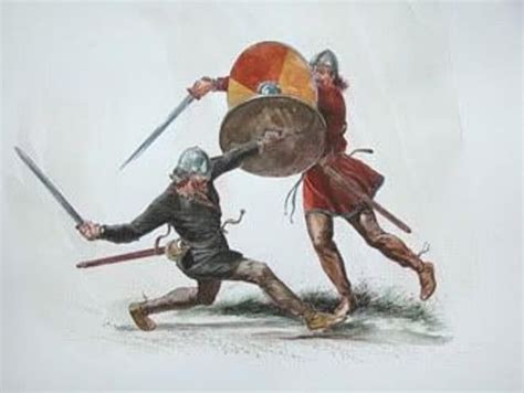 Viking and Anglo-Saxon combat techniques: The warrior on the left ...