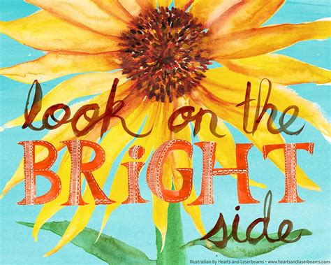 Look on the Bright Side sayings - sunflower illustration home decor / wall art project with hand ...