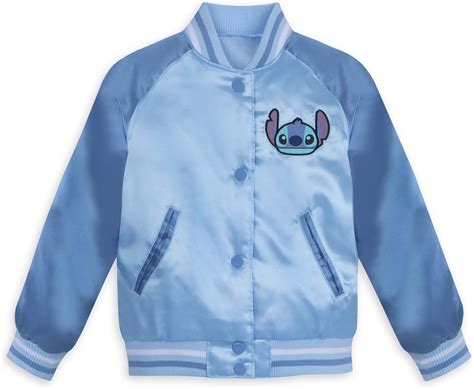 Amazon.com: Disney Stitch Varsity Jacket for Kids - Blue: Clothing ...