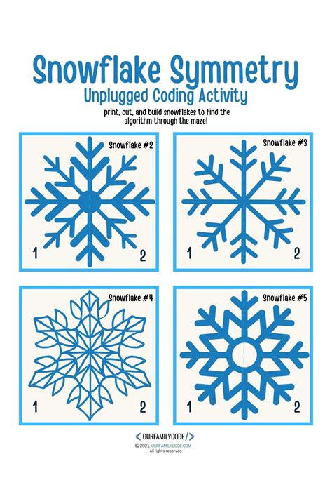 Snowflake Symmetry Unplugged Coding Activity | Our Family Code