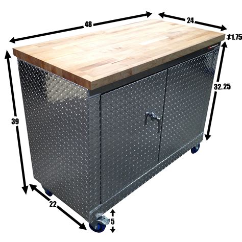 Garage & Shop Rolling Workbench Storage Cabinet - 4 Ft, (48"L x 39"H x ...