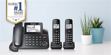 Panasonic Corded Phone System with Bluetooth Pairing and 2 Cordless Handets, Digital Answering ...