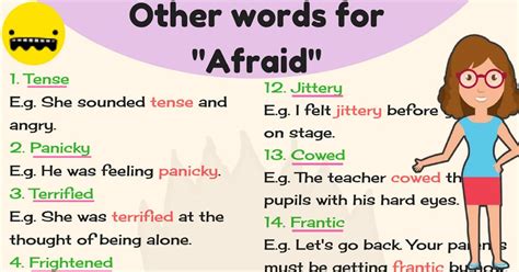 20+ Powerful Alternative Words for AFRAID in English - ESLBUZZ