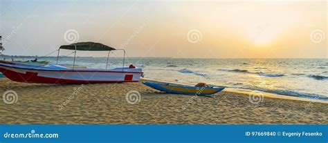 The sunset in Negombo stock photo. Image of lanka, panorama - 97669840