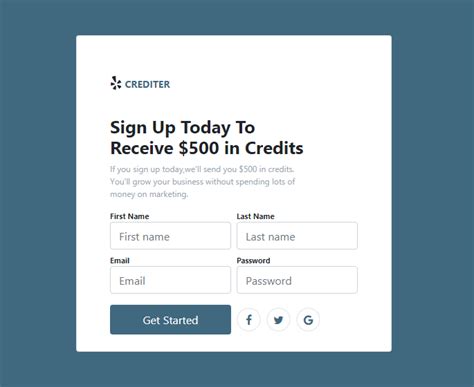 Bootstrap 4 signup form Example