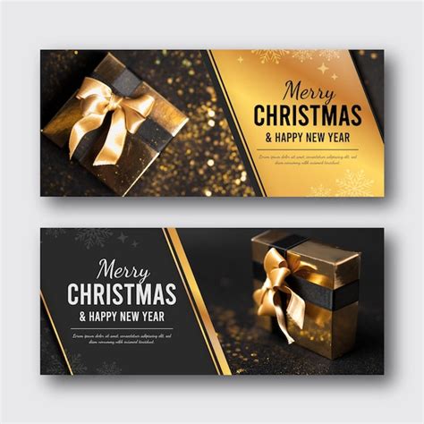 Free Vector | Christmas banners template