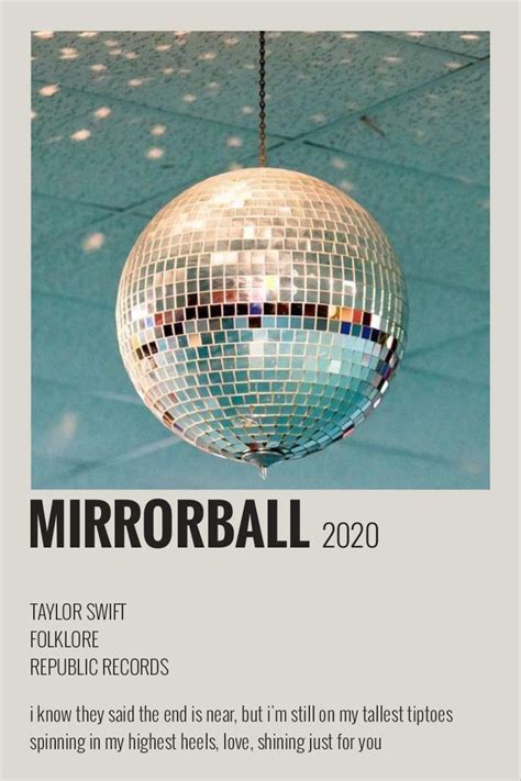 mirrorball polaroid poster | Taylor swift posters, Taylor swift music, Taylor songs