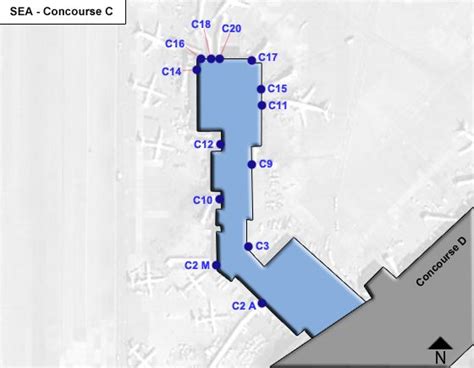 Seattle Tacoma Airport SEA Concourse C Map