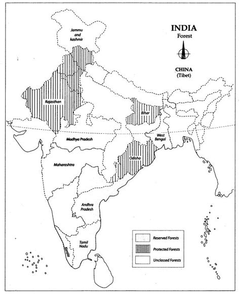 Class 10 Geography Map Work Chapter 2 Forest and Wildlife Resources ...