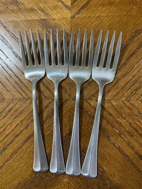 Oneida ALLEGIANCE Stainless Salad Forks Oneidaware Satin Lot of 4 # ...