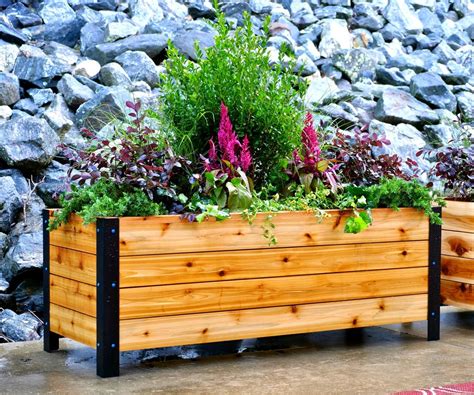 DIY Modern Raised Planter Box // How to Build - Woodworking : 11 Steps (with Pictures ...