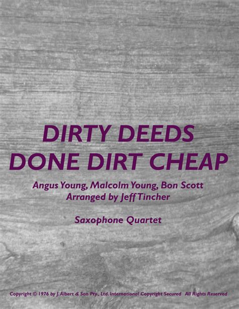 Dirty Deeds Done Dirt Cheap Sheet Music | AC/DC | Woodwind Ensemble