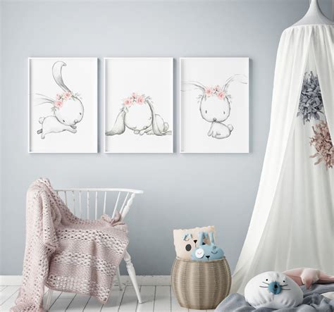 Bunny Nursery Print Nursery Wall Decor Nursery Wall Art - Etsy