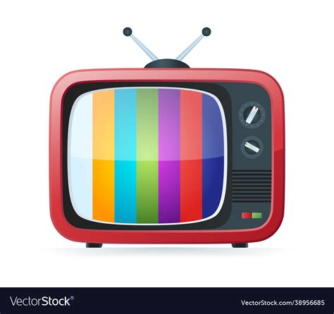 Old tv icon analogue retro tv with antenna Vector Image