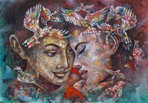 Buy Divine Love Handmade Painting by BANANI KUNDU. Code:ART_8849_72520 ...