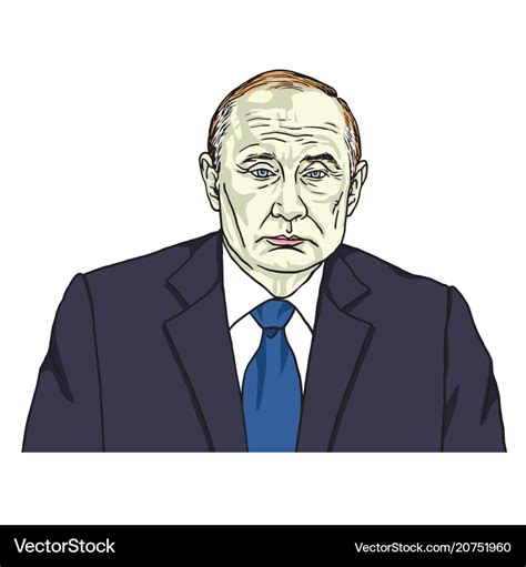 Vladimir putin president russia cartoon Royalty Free Vector