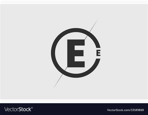 Black white alphabet e letter logo icon simple Vector Image