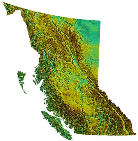 Topographic Map of British Columbia - Smoke Tree Manor