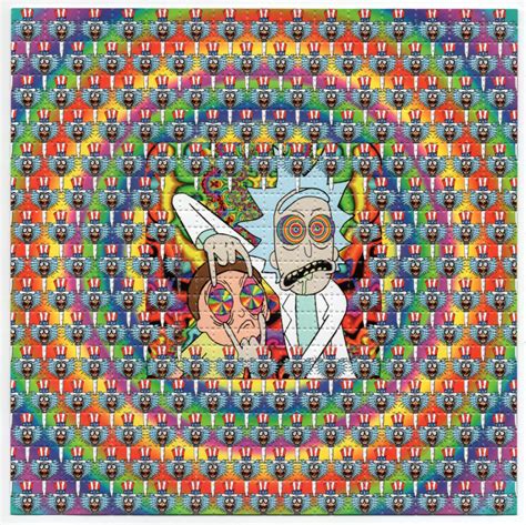 Tripping BallsPsychedelic LSD Acid Free Blotter Art Print Trippy Perforated Paper Painting Wall ...