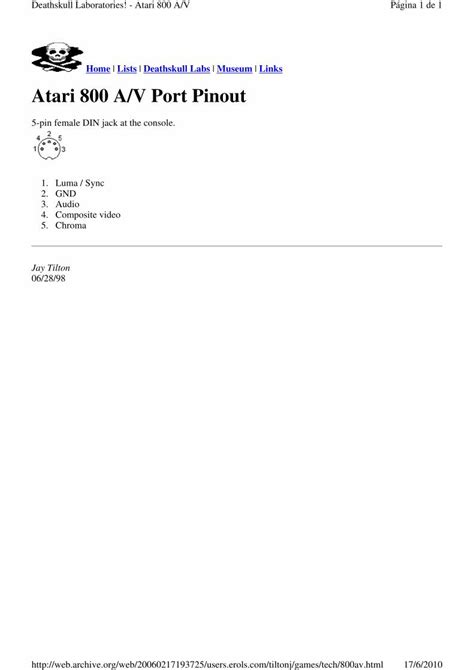 (PDF) Atari 800 a v Port Pinout Tilto - DOKUMEN.TIPS