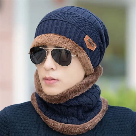 Aliexpress.com : Buy Boys Men Winter Hat Knit Scarf Cap Winter Hats for Men Caps Warm Fur ...