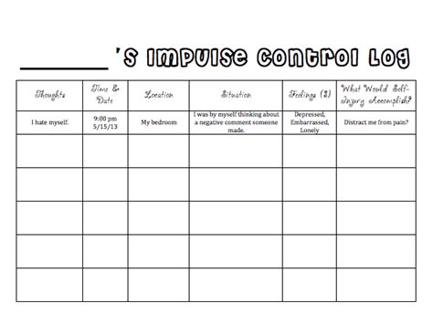 Impulse Control Worksheets For Adults - Worksheets Master