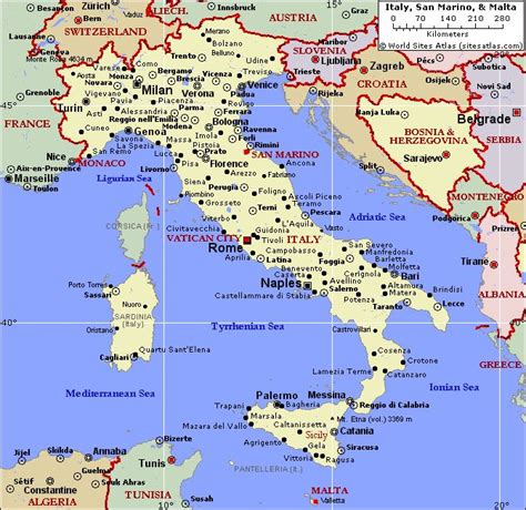 Political Map of Italy and Malta | Southern Italy Travels: Campagnia ...