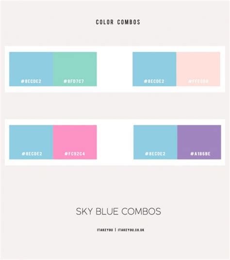 Sky Blue Color Combos | Sky Blue and Pink Color schemes