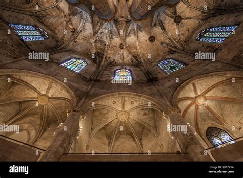 Interior of Santa Maria del Mar, the most beautiful gothic church in Barcelona Stock Photo - Alamy