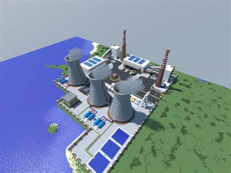 (Fairly) Realistic Coal Thermoelectric Power Plant (Schematic file is BACK!!!) Minecraft Map