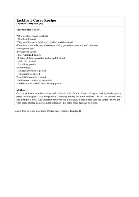 Jackfruit Curry Recipe