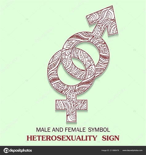 Symbol Heterosexuality Interlocked Female Male Sign Pattern Tribal Indian Style ⬇ Vector Image ...