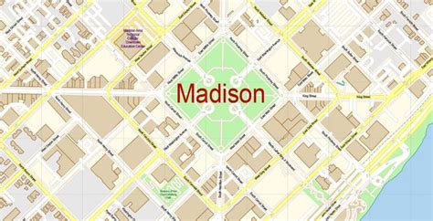 Madison Wisconsin Map Vector Exact City Plan detailed Street Map Adobe ...