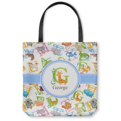 Custom Animal Alphabet Canvas Tote Bag (Personalized) | YouCustomizeIt