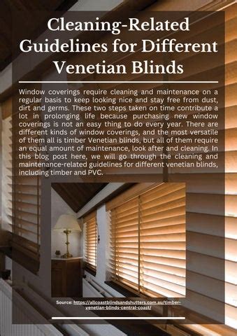 Cleaning-Related Guidelines for Different Venetian Blinds by shuttersaluminium - Issuu