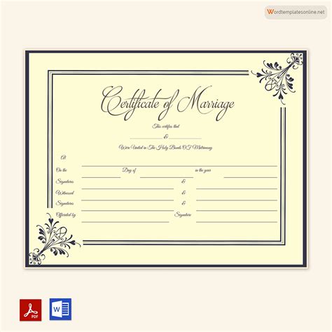 65 Free Marriage Certificate Templates (Word, PDF) - Editable