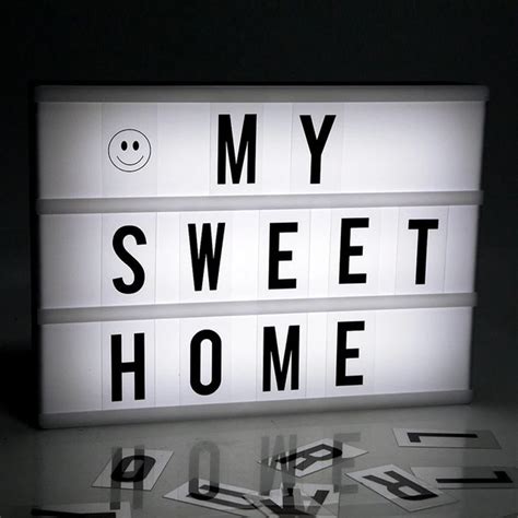 2017 DIY A4 Size LED Cinematic Light Box with DIY 90 PCS BLACK Letters Cards BATTERY or USB PORT ...