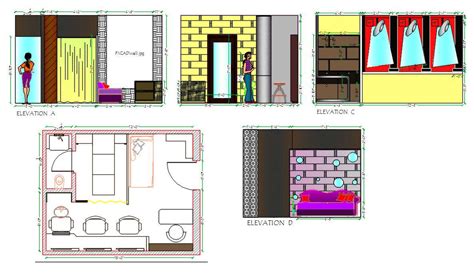 Beauty Salon CAD Drawing with Elevation Design DWG File - Cadbull