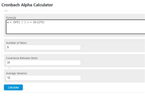 Cronbach Alpha Calculator - Calculator Academy