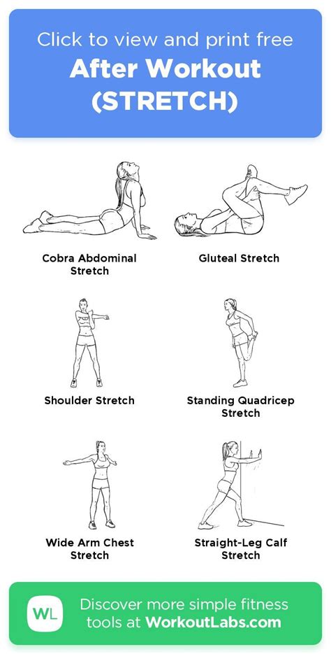 After Workout (STRETCH) – click to view and print this illustrated exercise plan created with # ...