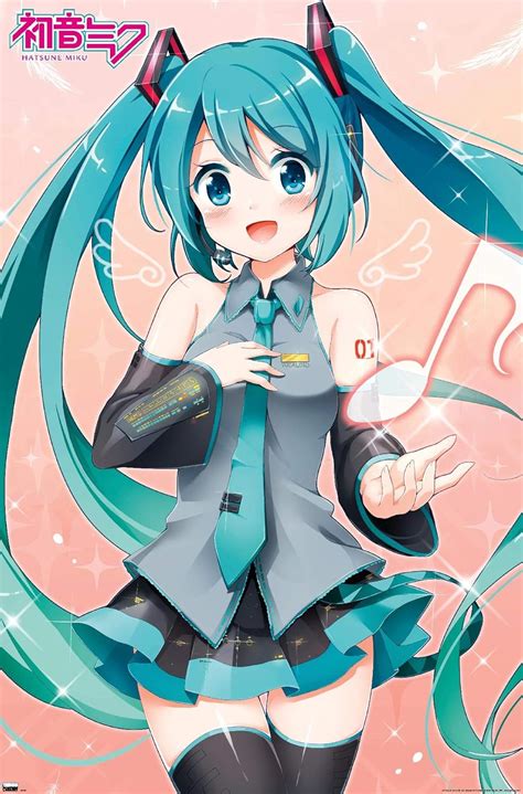 Amazon.com: Trends International Hatsune Miku - Music Note Wall Poster ...